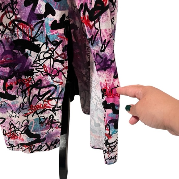 Rouge Collection 2XL Colorful Graffiti Street Art Graphic Sleeveless Maxi Dress - Picture 7 of 11